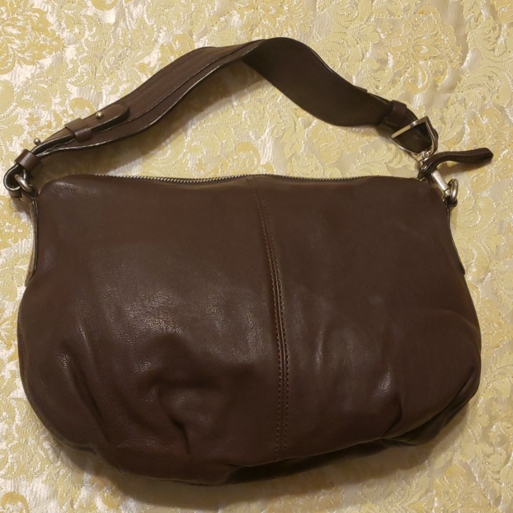 banana republic brown real leather handbag EUC